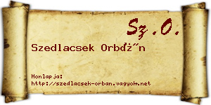 Szedlacsek Orbán névjegykártya